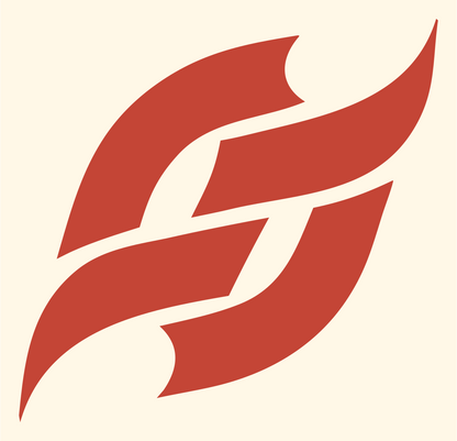 Swooping Wing Compass Mark #fff8e7/#c44536