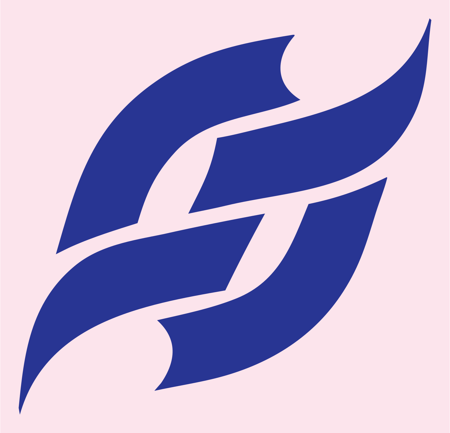 Swooping Wing Compass Mark #fce4ec/#283593