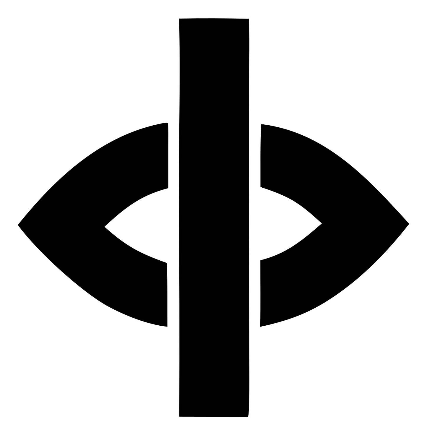 Vertical Bar Eye Compass Mark #ffffff/#000000