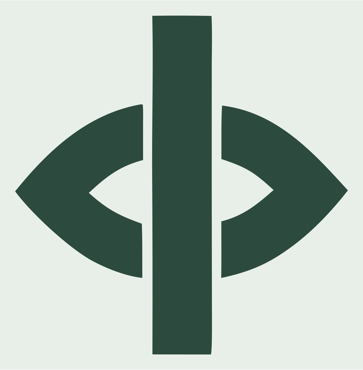Vertical Bar Eye Compass Mark #e8efe9/#2d4a3e