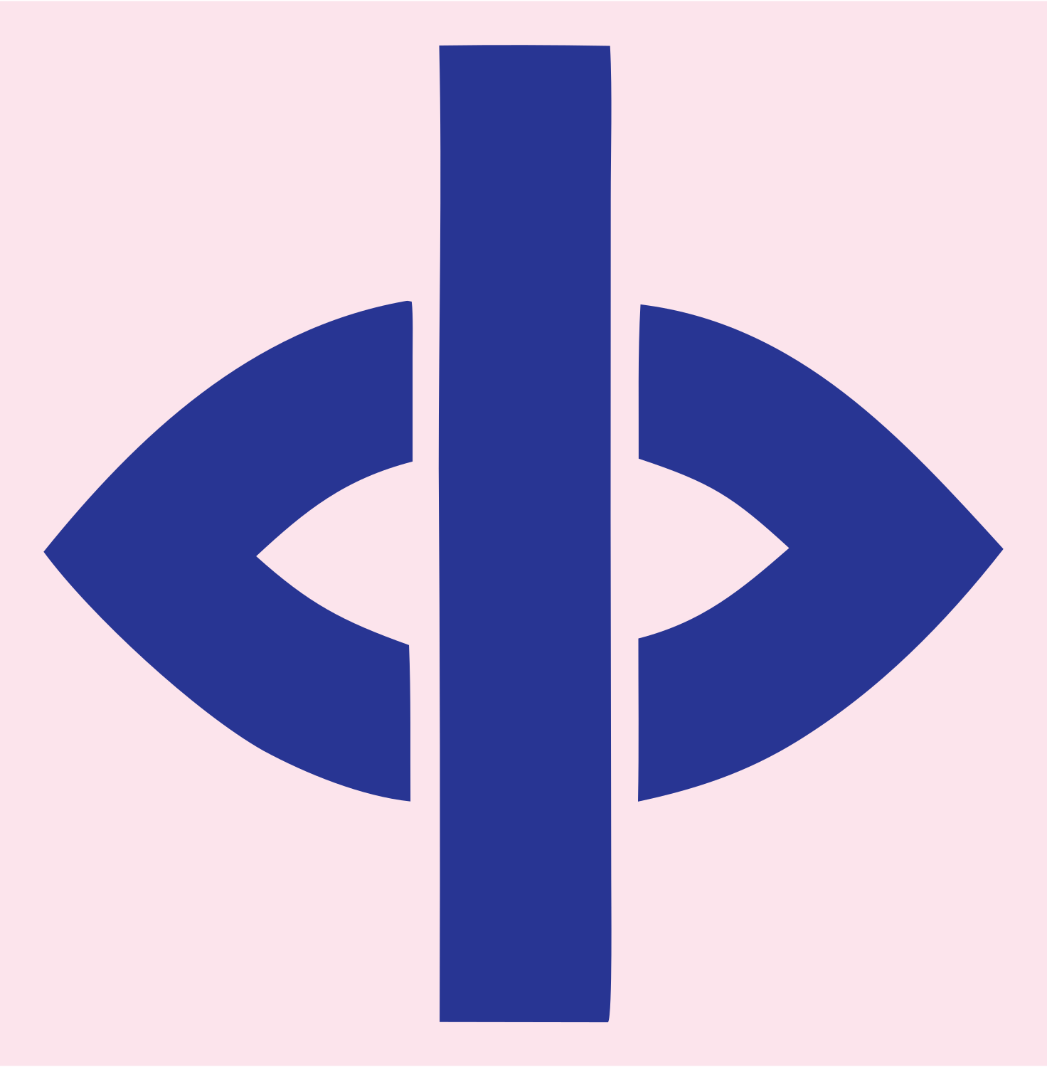 Vertical Bar Eye Compass Mark #fce4ec/#283593