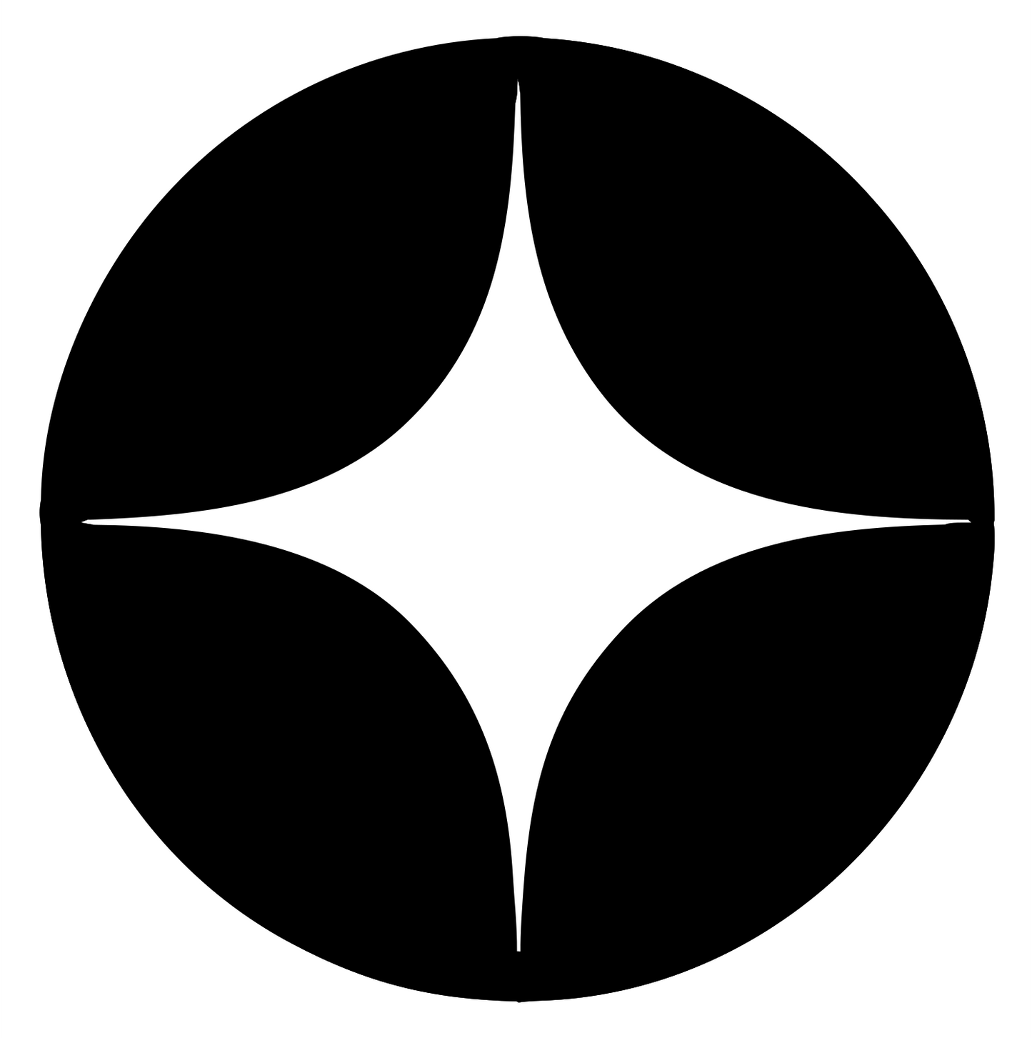Negative Space Star Circle Badge #ffffff/#000000