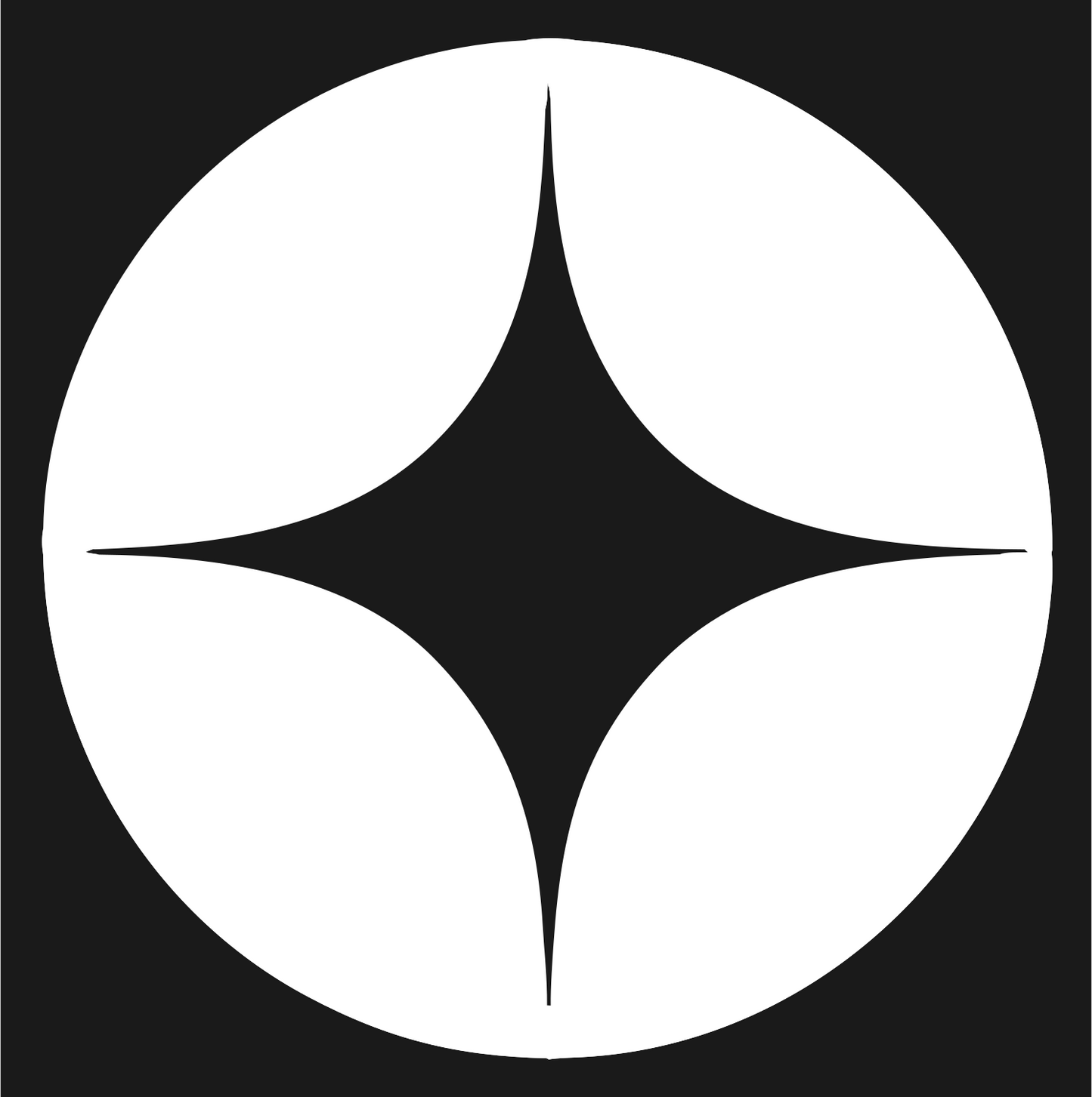 Negative Space Star Circle Badge #1a1a1a/#ffffff