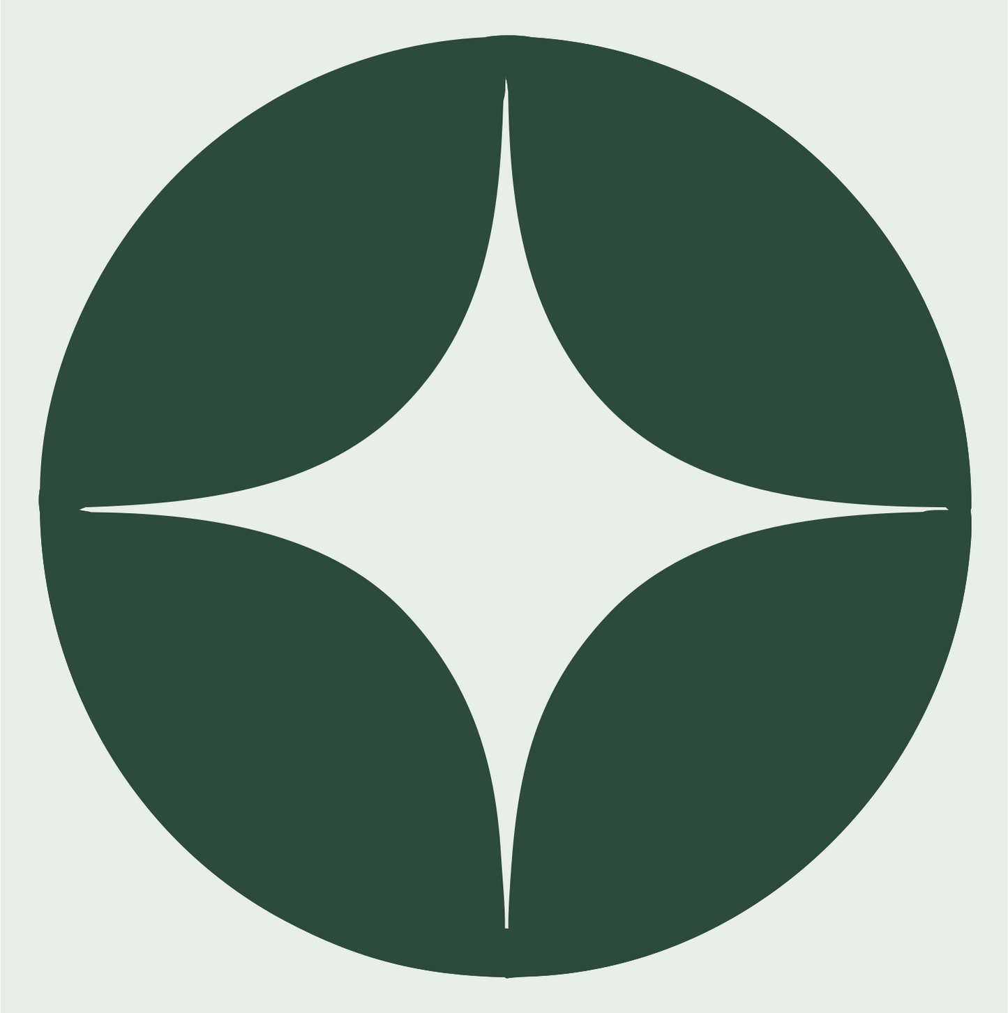Negative Space Star Circle Badge #e8efe9/#2d4a3e
