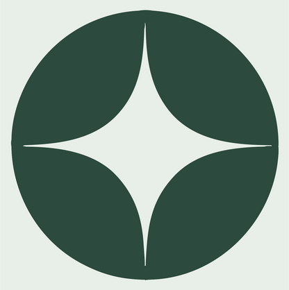 Negative Space Star Circle Badge #e8efe9/#2d4a3e