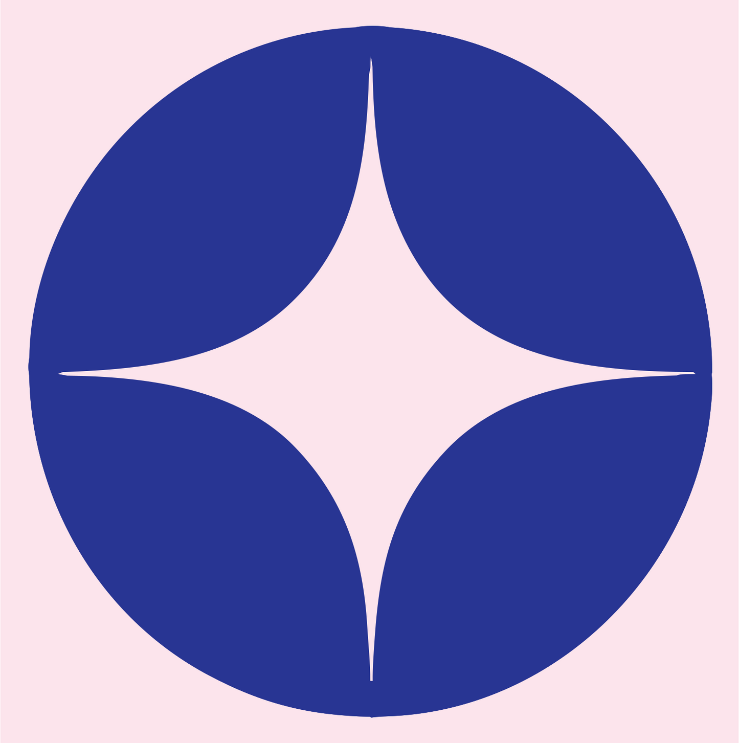 Negative Space Star Circle Badge #fce4ec/#283593