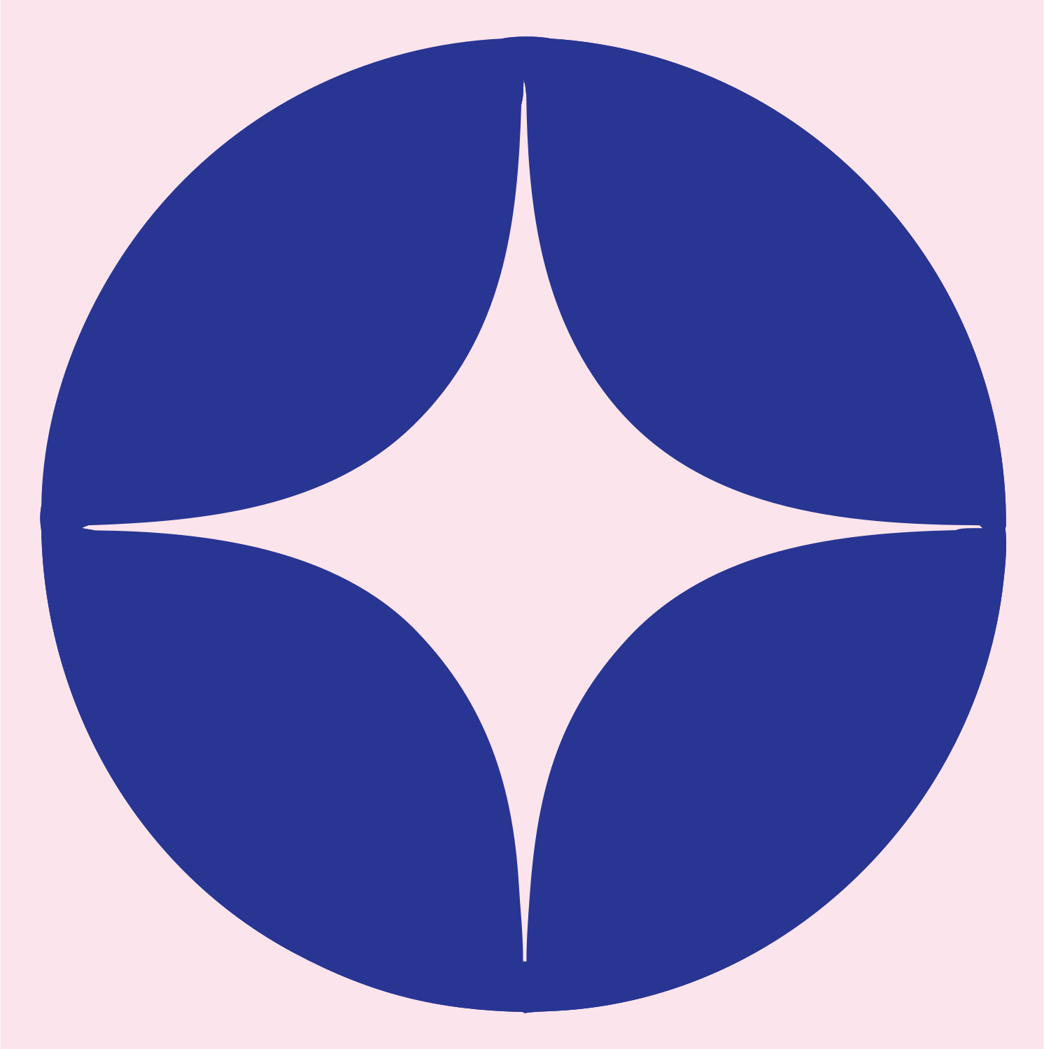 Negative Space Star Circle Badge #fce4ec/#283593