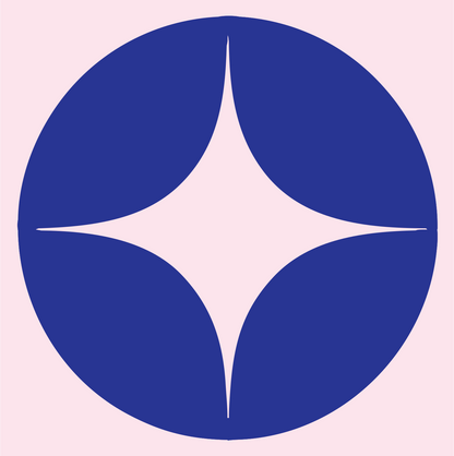 Negative Space Star Circle Badge #fce4ec/#283593