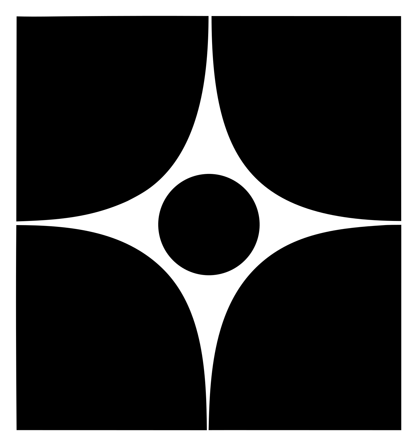 Negative Space Four-Point Star Badge #ffffff/#000000
