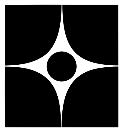 Negative Space Four-Point Star Badge #ffffff/#000000