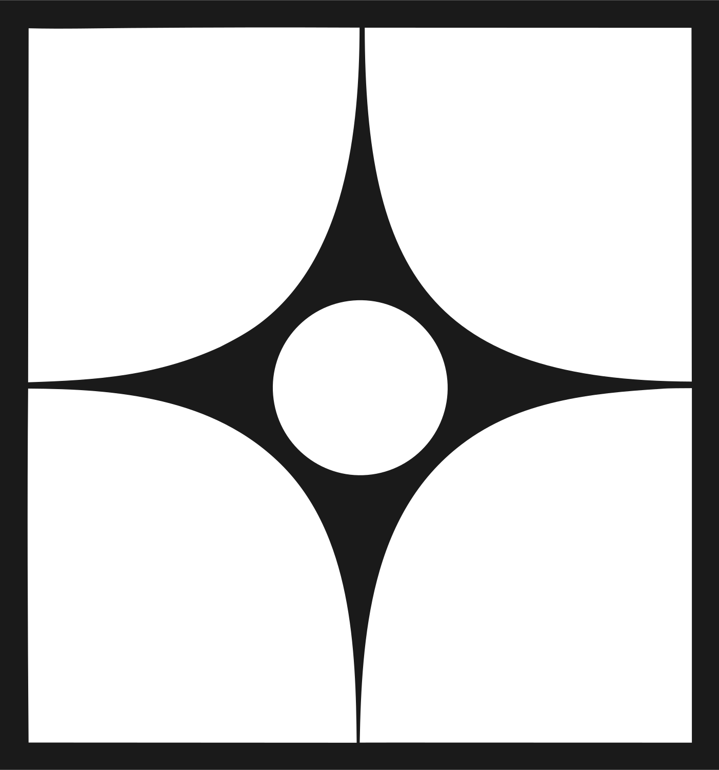 Negative Space Four-Point Star Badge #1a1a1a/#ffffff