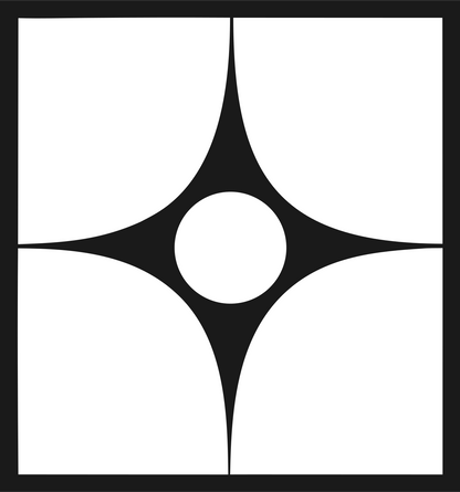 Negative Space Four-Point Star Badge #1a1a1a/#ffffff