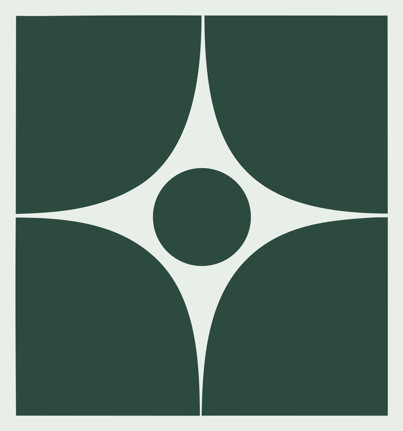 Negative Space Four-Point Star Badge #e8efe9/#2d4a3e