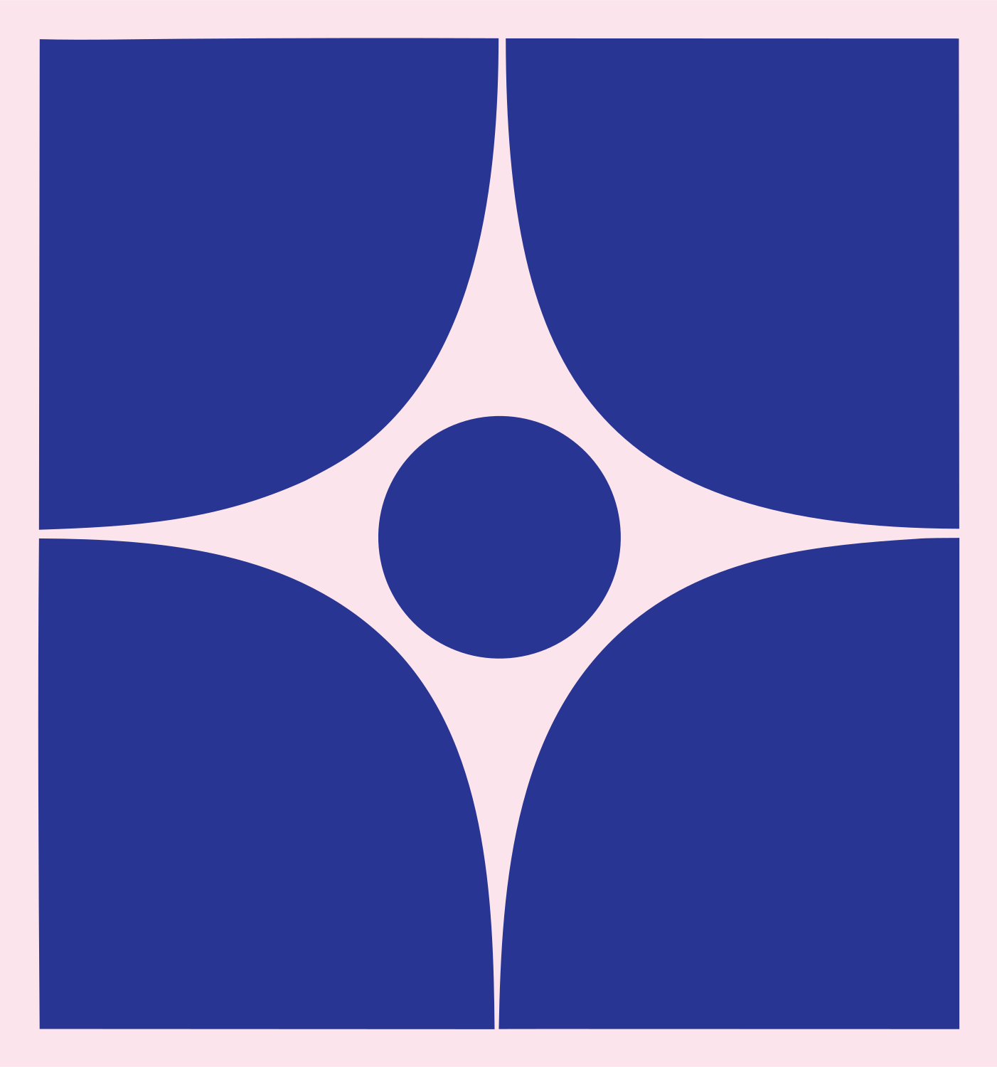 Negative Space Four-Point Star Badge #fce4ec/#283593