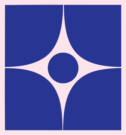 Negative Space Four-Point Star Badge #fce4ec/#283593