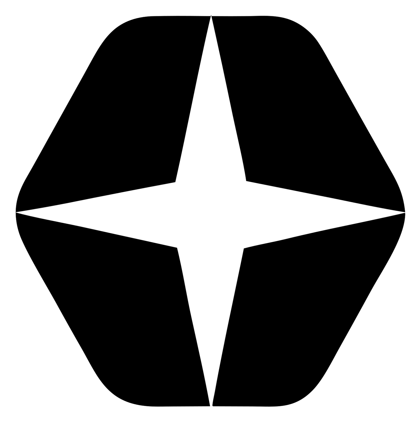 Negative Space Star Hexagon Mark #ffffff/#000000