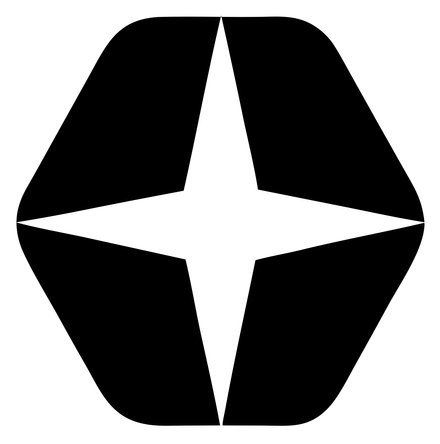 Negative Space Star Hexagon Mark #ffffff/#000000
