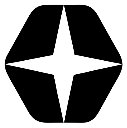 Negative Space Star Hexagon Mark #ffffff/#000000