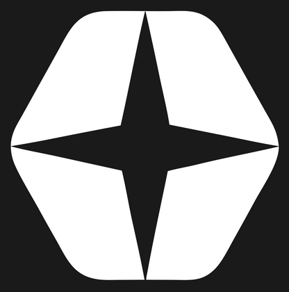 Negative Space Star Hexagon Mark #1a1a1a/#ffffff