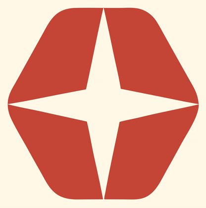 Negative Space Star Hexagon Mark #fff8e7/#c44536