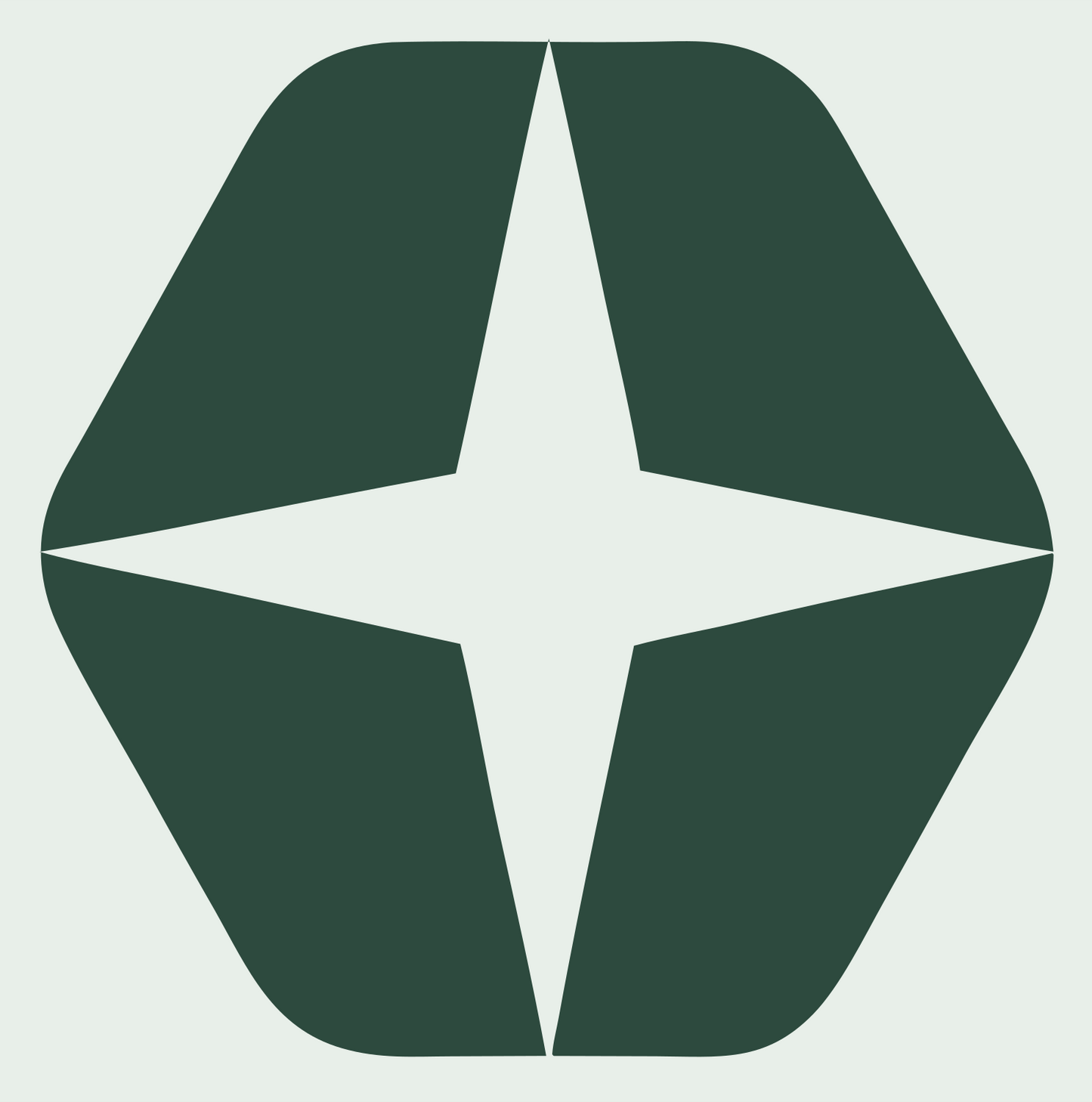 Negative Space Star Hexagon Mark #e8efe9/#2d4a3e