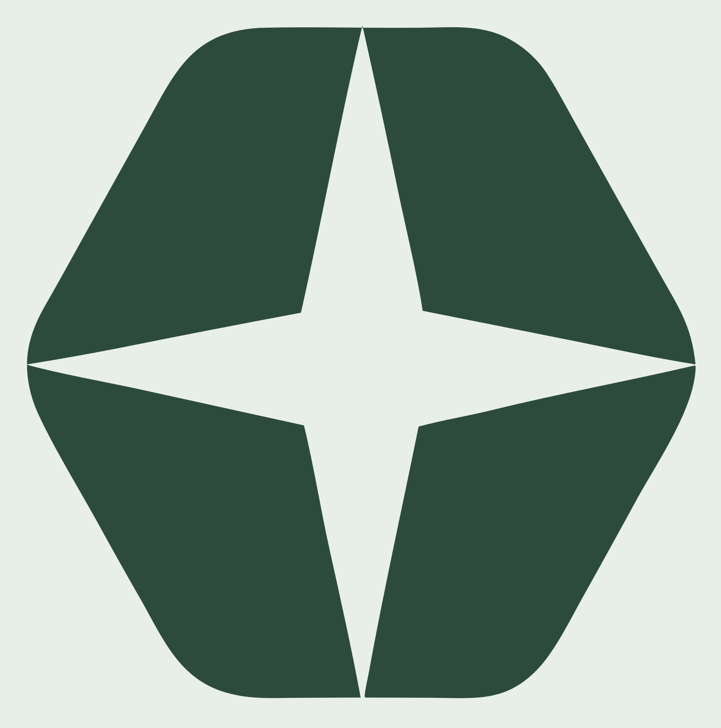 Negative Space Star Hexagon Mark #e8efe9/#2d4a3e