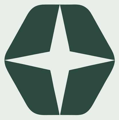 Negative Space Star Hexagon Mark #e8efe9/#2d4a3e