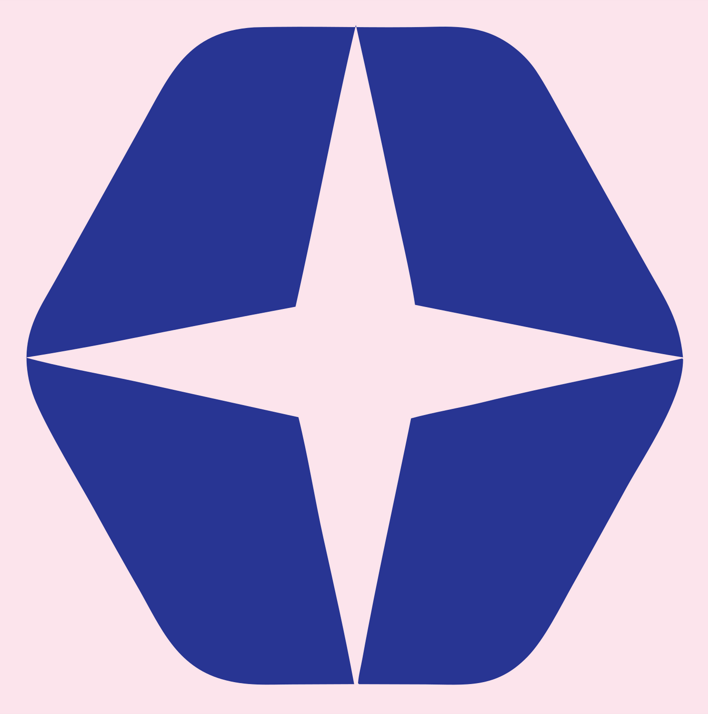 Negative Space Star Hexagon Mark #fce4ec/#283593