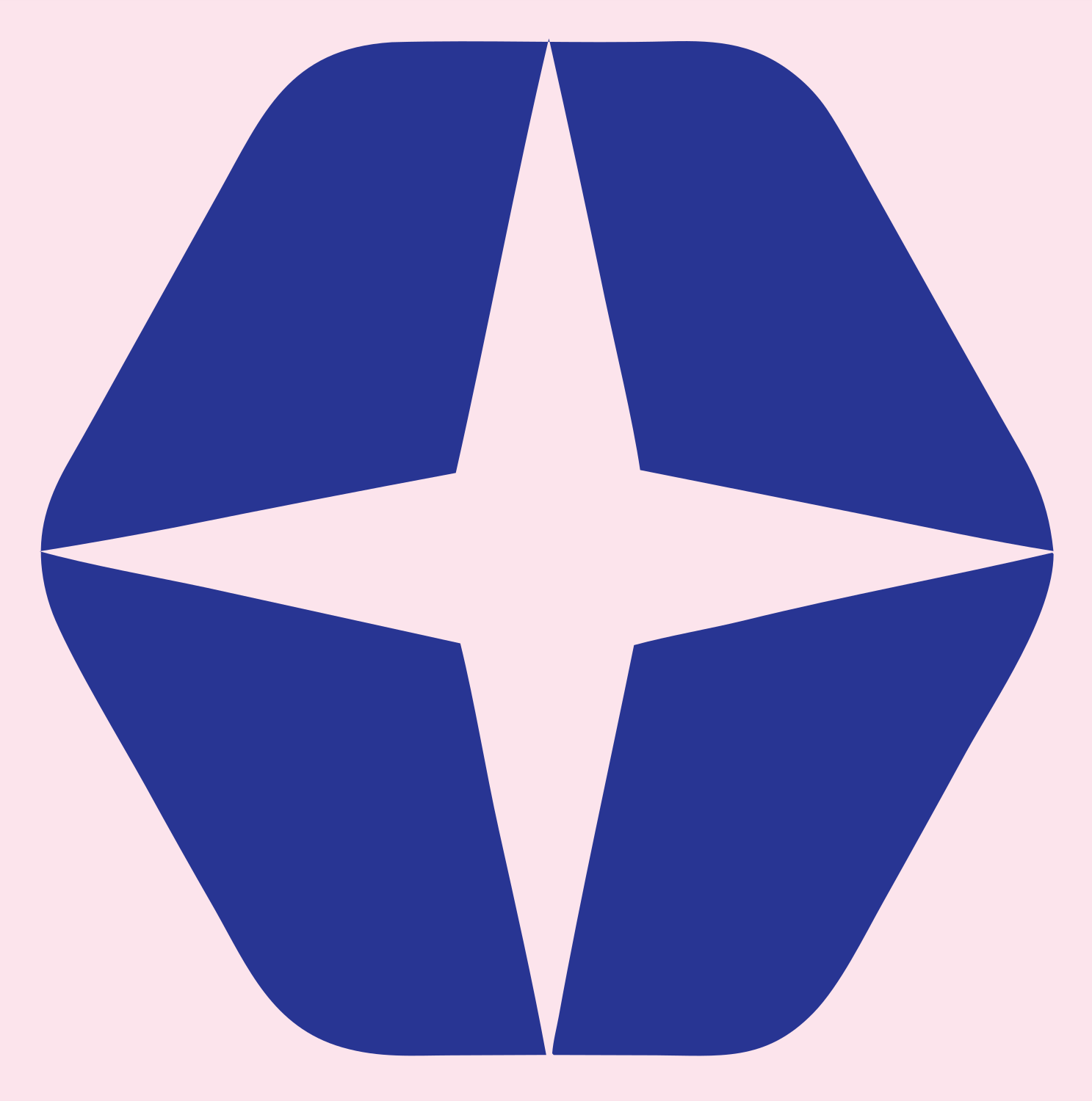 Negative Space Star Hexagon Mark #fce4ec/#283593