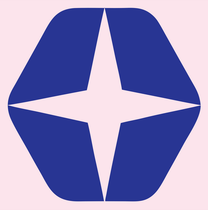 Negative Space Star Hexagon Mark #fce4ec/#283593