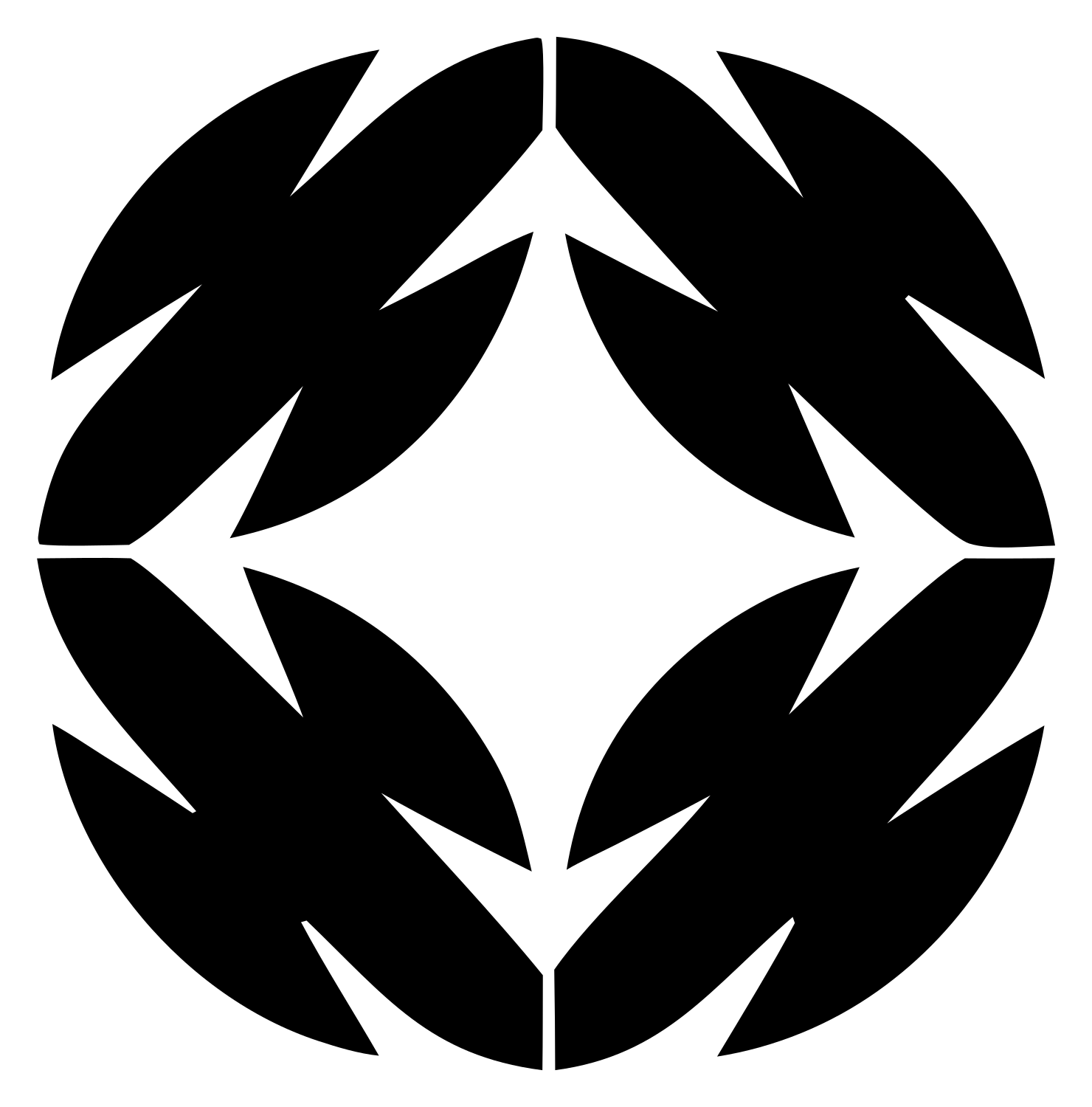 Negative Space Leaf Wreath Emblem #ffffff/#000000