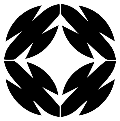 Negative Space Leaf Wreath Emblem #ffffff/#000000