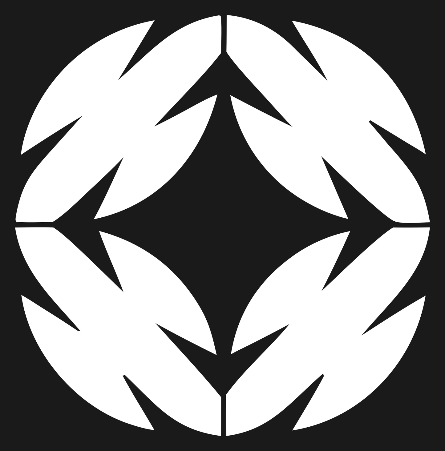 Negative Space Leaf Wreath Emblem #1a1a1a/#ffffff