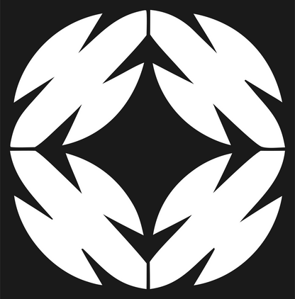 Negative Space Leaf Wreath Emblem #1a1a1a/#ffffff