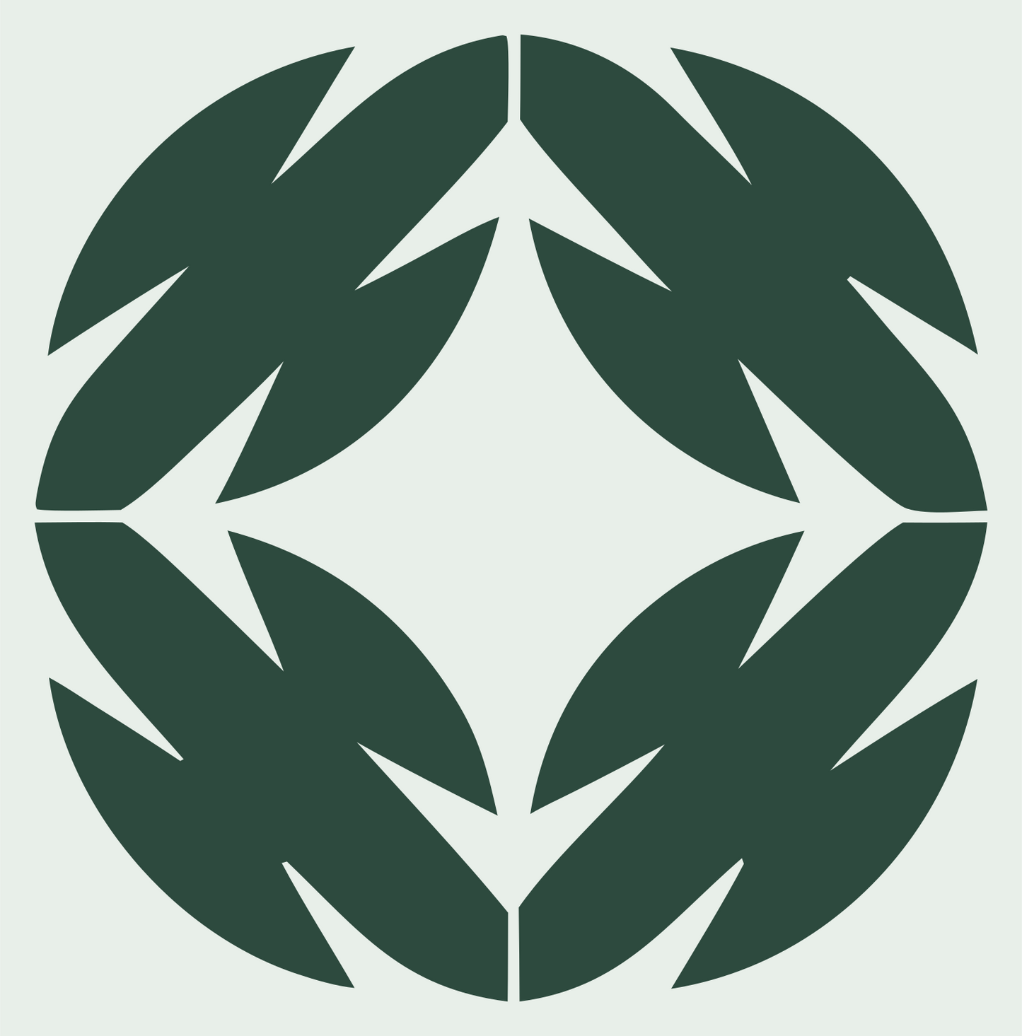 Negative Space Leaf Wreath Emblem #e8efe9/#2d4a3e