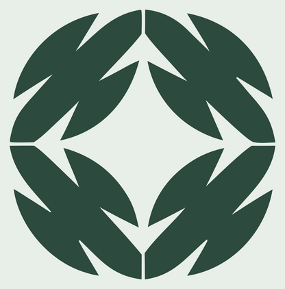 Negative Space Leaf Wreath Emblem #e8efe9/#2d4a3e