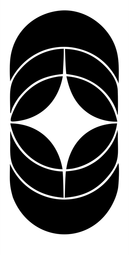 Negative Space Star Compass Badge #ffffff/#000000