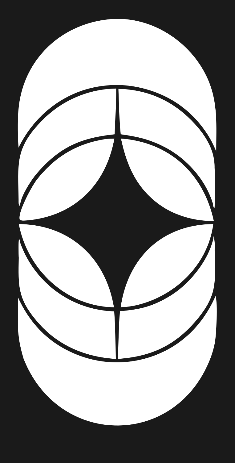 Negative Space Star Compass Badge #1a1a1a/#ffffff