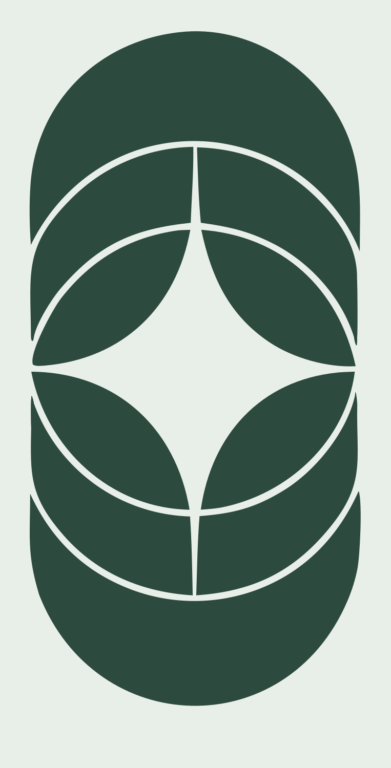 Negative Space Star Compass Badge #e8efe9/#2d4a3e