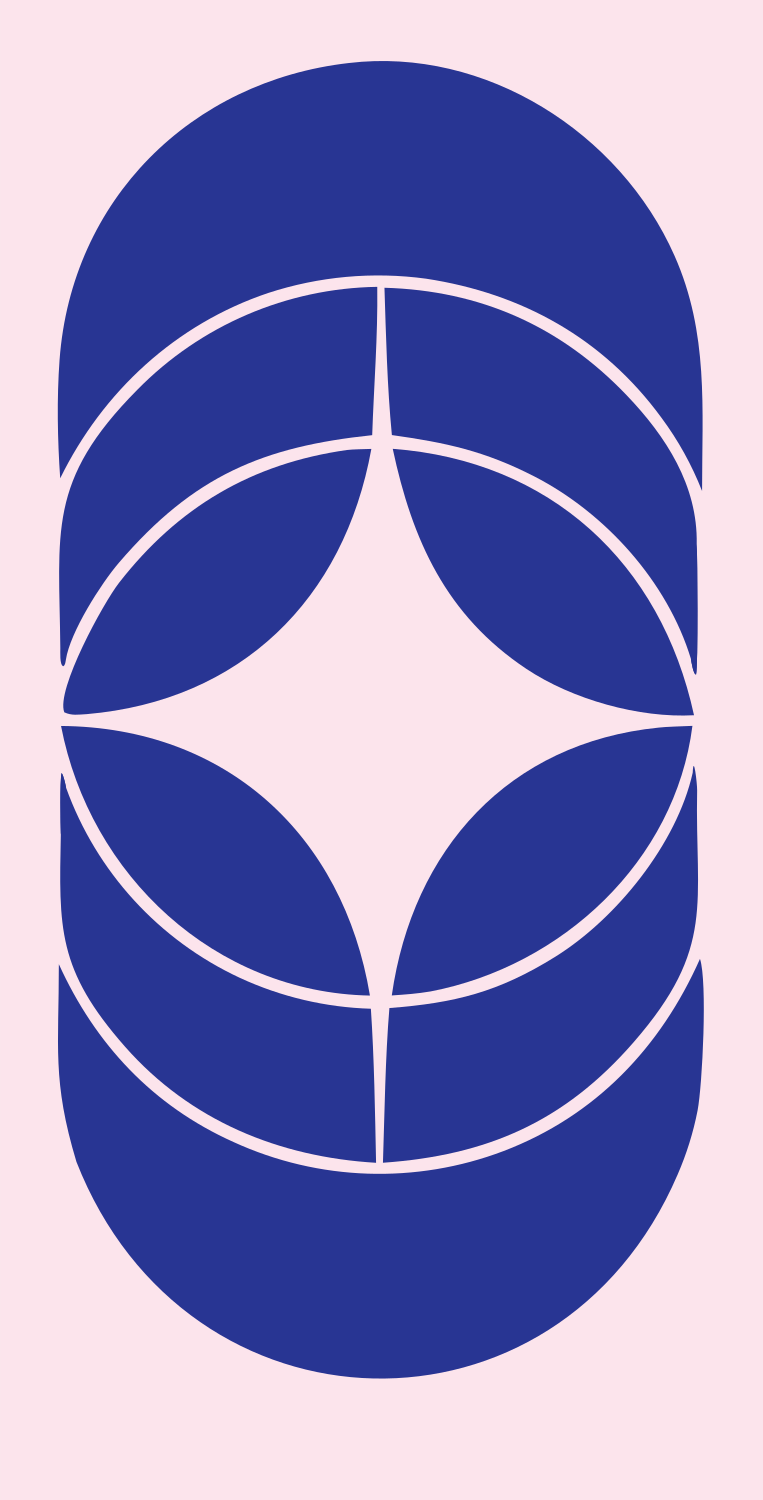 Negative Space Star Compass Badge #fce4ec/#283593