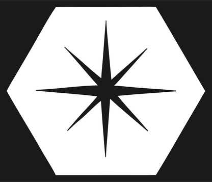 Negative Space Star Hexagon Badge #1a1a1a/#ffffff