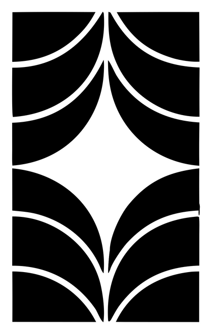Negative Space Star Compass Mark #ffffff/#000000