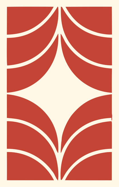 Negative Space Star Compass Mark #fff8e7/#c44536