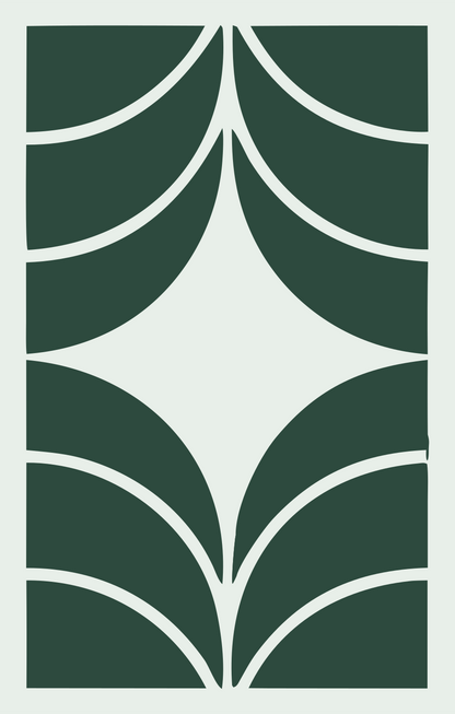 Negative Space Star Compass Mark #e8efe9/#2d4a3e