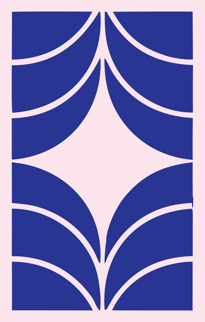 Negative Space Star Compass Mark #fce4ec/#283593