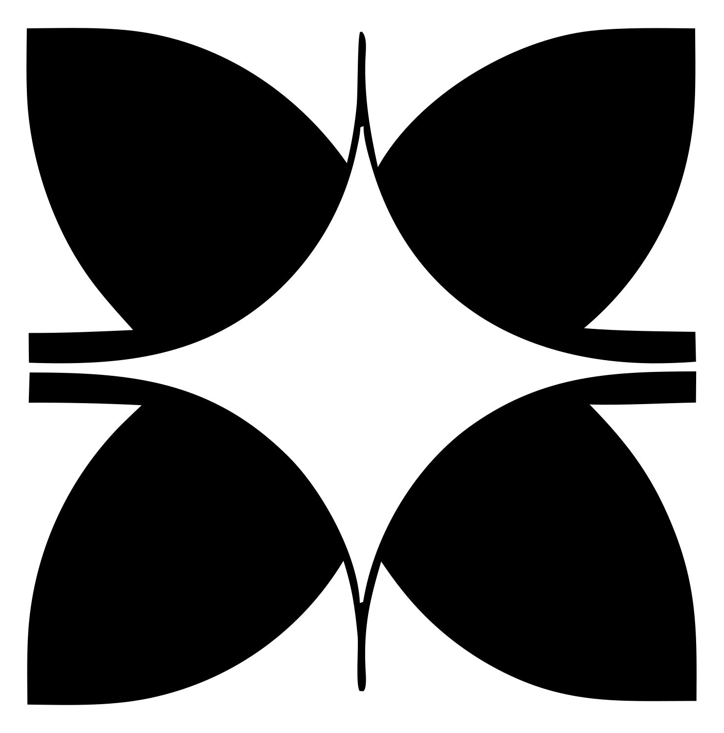 Negative Space Petal Compass Mark #ffffff/#000000
