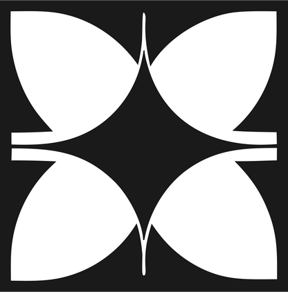 Negative Space Petal Compass Mark #1a1a1a/#ffffff