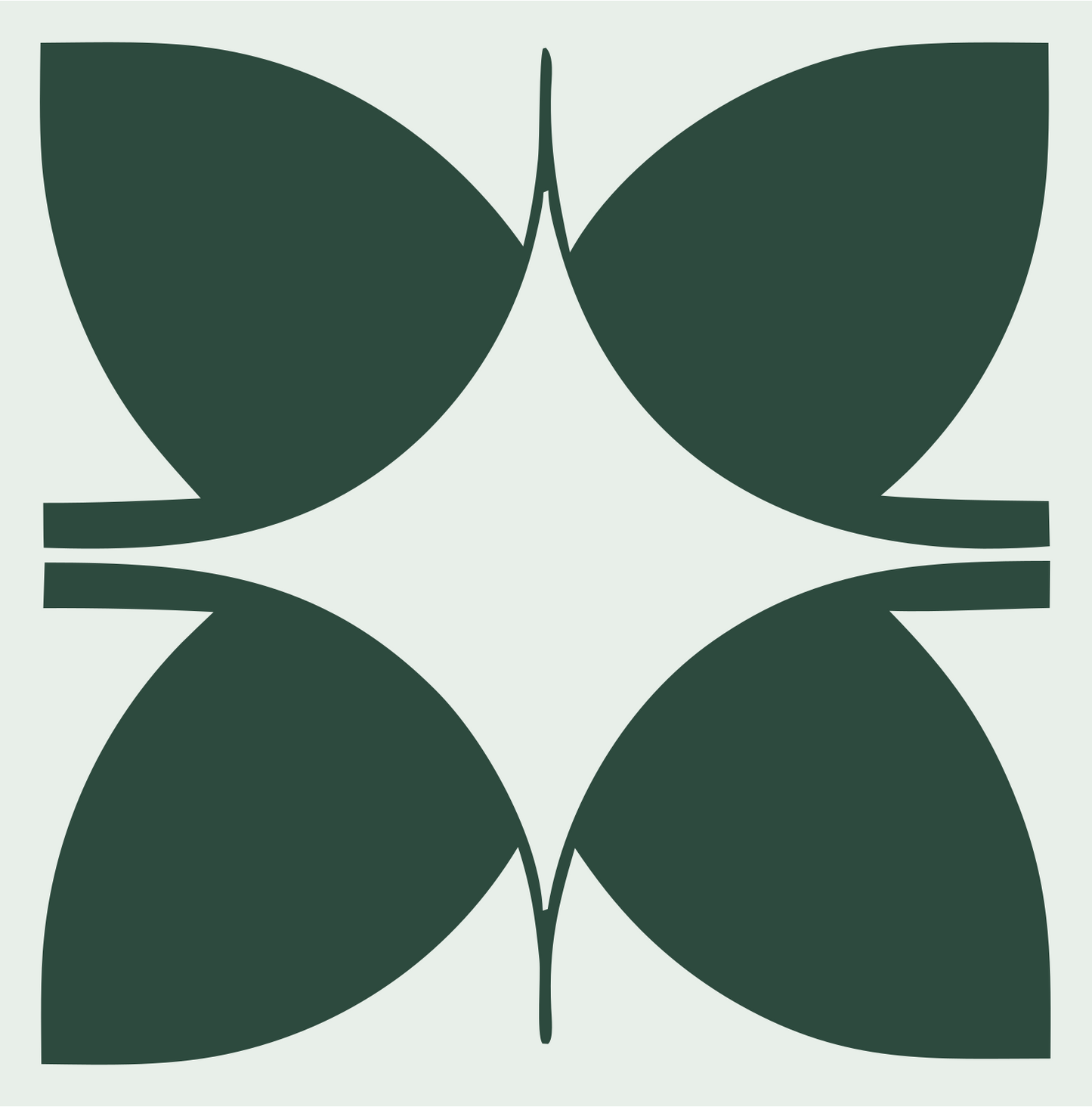 Negative Space Petal Compass Mark #e8efe9/#2d4a3e