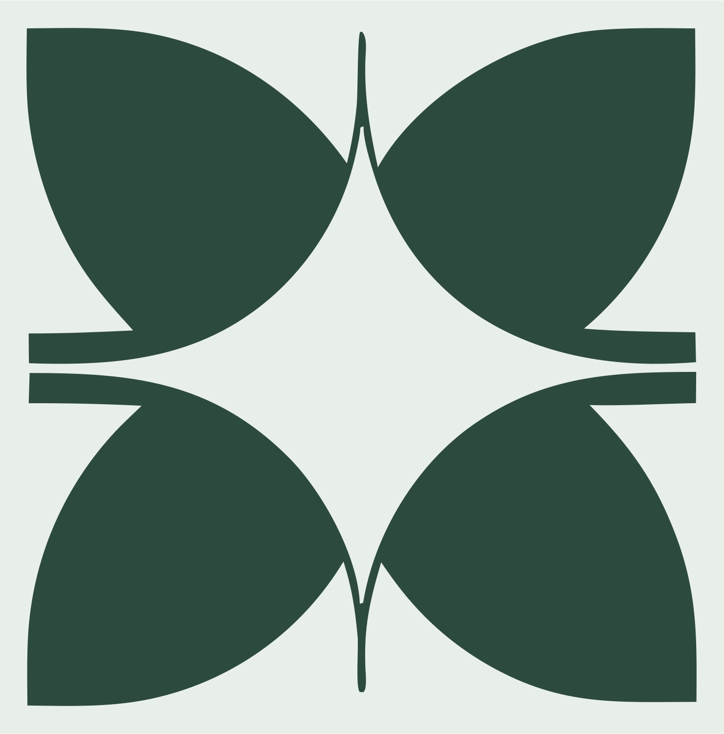 Negative Space Petal Compass Mark #e8efe9/#2d4a3e