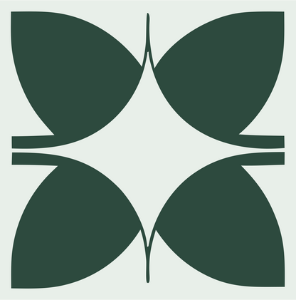 Negative Space Petal Compass Mark #e8efe9/#2d4a3e